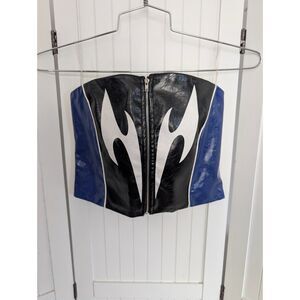 Cherry Mellow Faux Leather Tube Top M Strapless Corset Crop Cosplay Costume